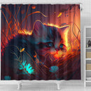 Kitten Bedded Down In The Grass Shower Curtain