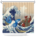 Kyogre Vs Groudon The Great Wave Japan Pokemon Shower Curtain