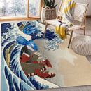 Kyogre Vs Groudon The Great Wave Japan Pokemon Rectangular Area Rug