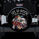 Life Is Good Enjoy The Ride Dogs Van Hippie Car Spare Tire Covers Gift For Campers Nearkii