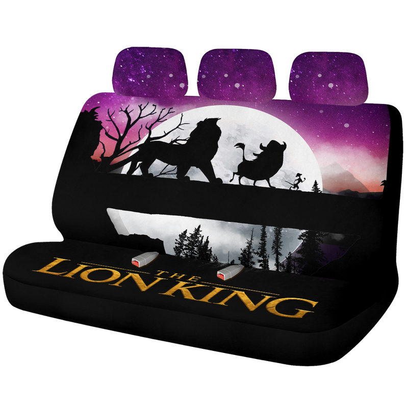 Lion King Moon Night Car Back Seat Covers Decor Protectors Nearkii