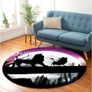 Lion King Moon Night Round Carpet Rug Bedroom Livingroom Home Decor Nearkii
