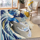 Lugia Vs Kyogre The Great Wave Japan Pokemon Rectangular Area Rug