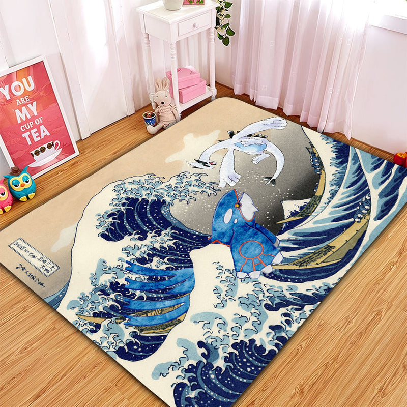 Lugia Vs Kyogre The Great Wave Japan Pokemon Carpet Rug Home Room Decor