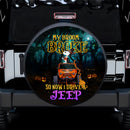 My Broom Brock So I Drive A Jeep Snoopy Halloween Car Spare Tire Covers Gift For Campers Nearkii