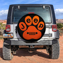 Orange Jeep Paw Car Spare Tire Cover