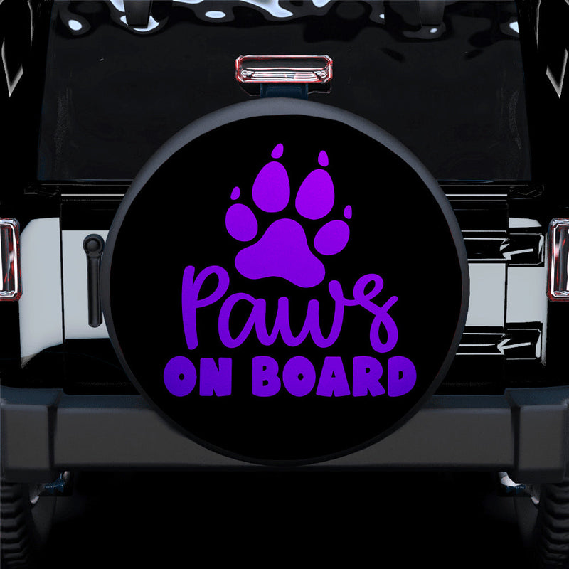 Paw On Board Purple Car Spare Tire Cover