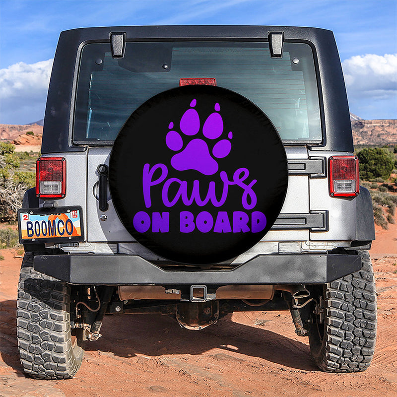 Paw On Board Purple Car Spare Tire Cover