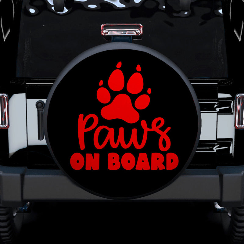 Paw On Board Red Car Spare Tire Cover