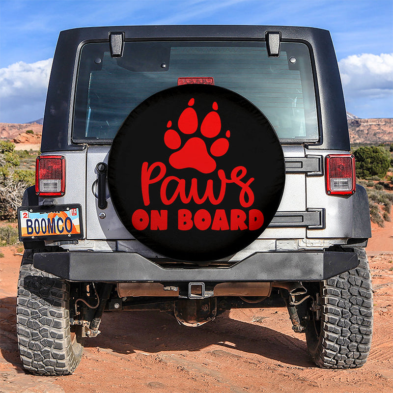 Paw On Board Red Car Spare Tire Cover