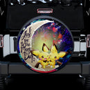 Pokemon Couple 2 Love You To The Moon Galaxy Car Spare Tire Cover