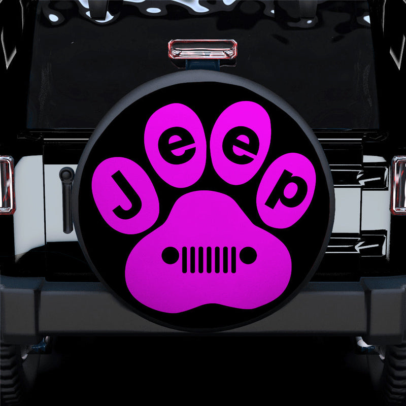 Pink Jeep Paw Car Spare Tire Cover