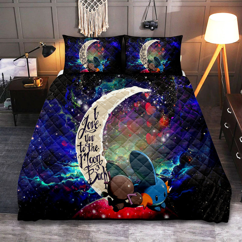 Pokemon Mudkip Love You To The Moon Galaxy Quilt Bed Sets Nearkii