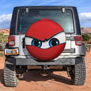 Red Cartoon Angry Eyes Car Spare Tire Covers Gift For Campers Nearkii