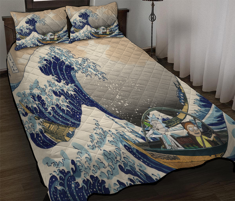 Rick And Morty The Great Wave Quilt Bed Sets