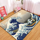 Rick And Morty The Great Wave Japan Rectangular Area Rug