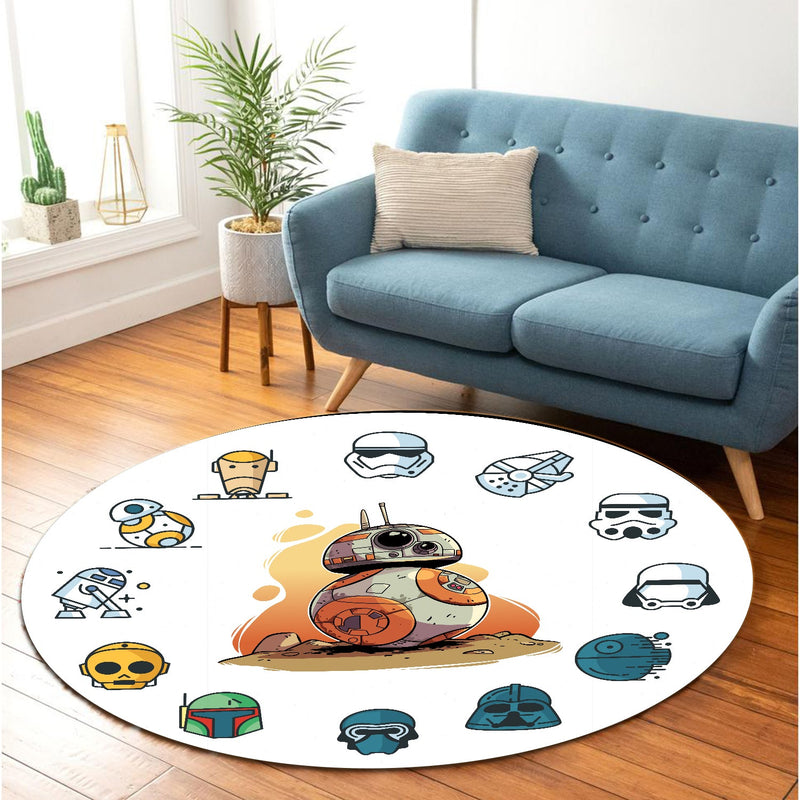 Star War Symbol Round Carpet Rug Bedroom Livingroom Home Decor Nearkii