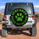 Stay Back Dogs On Board Green Car Spare Tire Cover