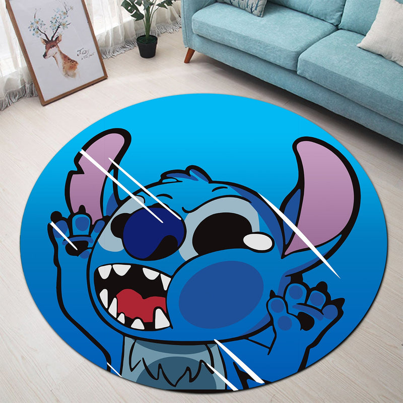 Stitch Funny Round Carpet Rug Bedroom Livingroom Home Decor Nearkii