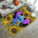 Stitch Sunflower Ziper Rug Carpet Rug Home Room Decor Nearkii