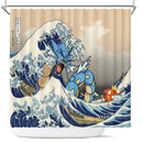 Gyarados Magikarp The Great Wave Japan Pokemon Shower Curtain