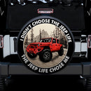 The Jeep Life Chose Me Red Jeep Car Spare Tire Cover