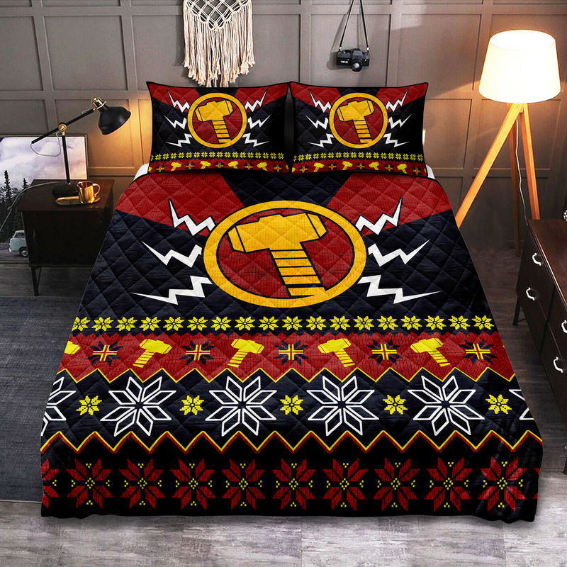 Thor Mjolnir Christmas Quilt Bed Sets Nearkii