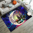 Toothless With Fish Love You To The Moon Galaxy Rug Carpet Rug Home Room Decor Nearkii