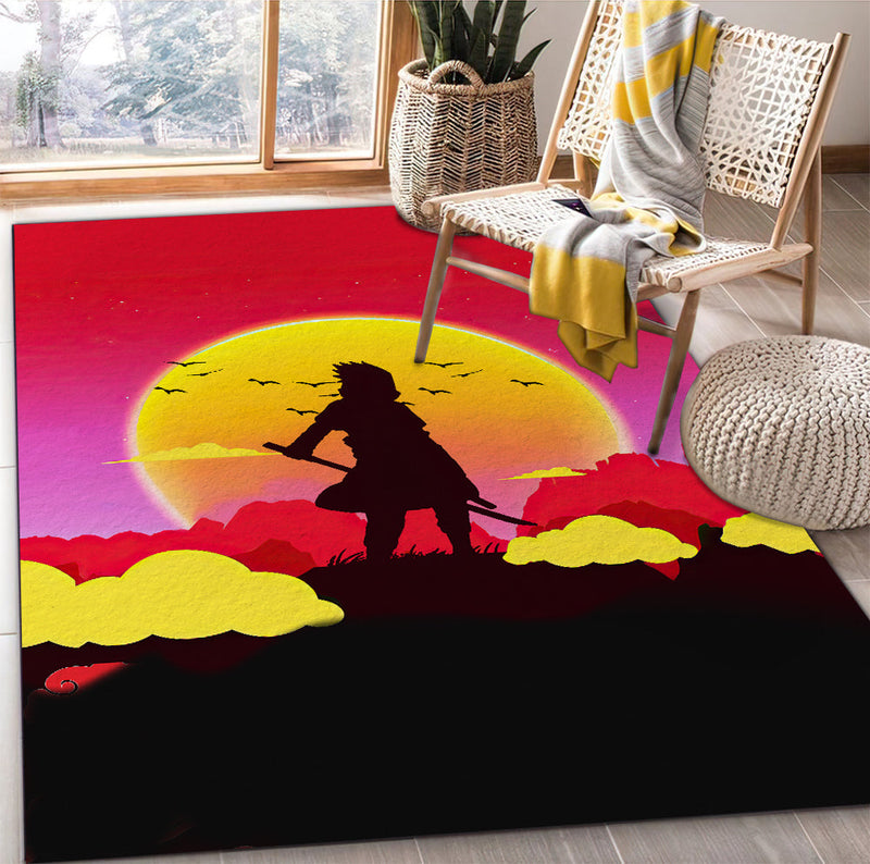 Uchiha Sasuke Naruto Sunset Rug Carpet Rug Home Room Decor Nearkii