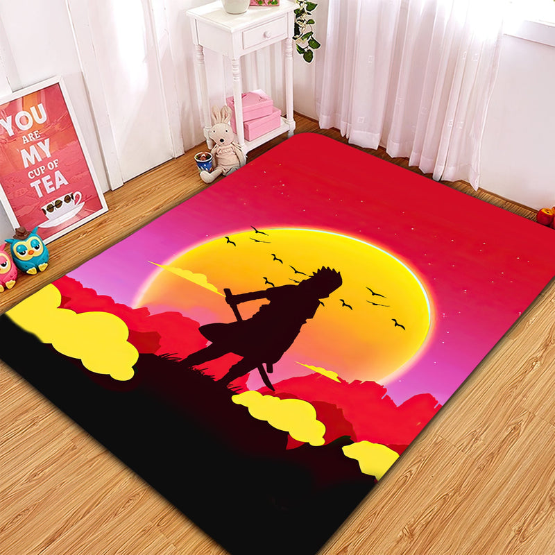 Naruto Custom Rug Uchiha Sasuke Naruto Sunset Rectangular Area Rug