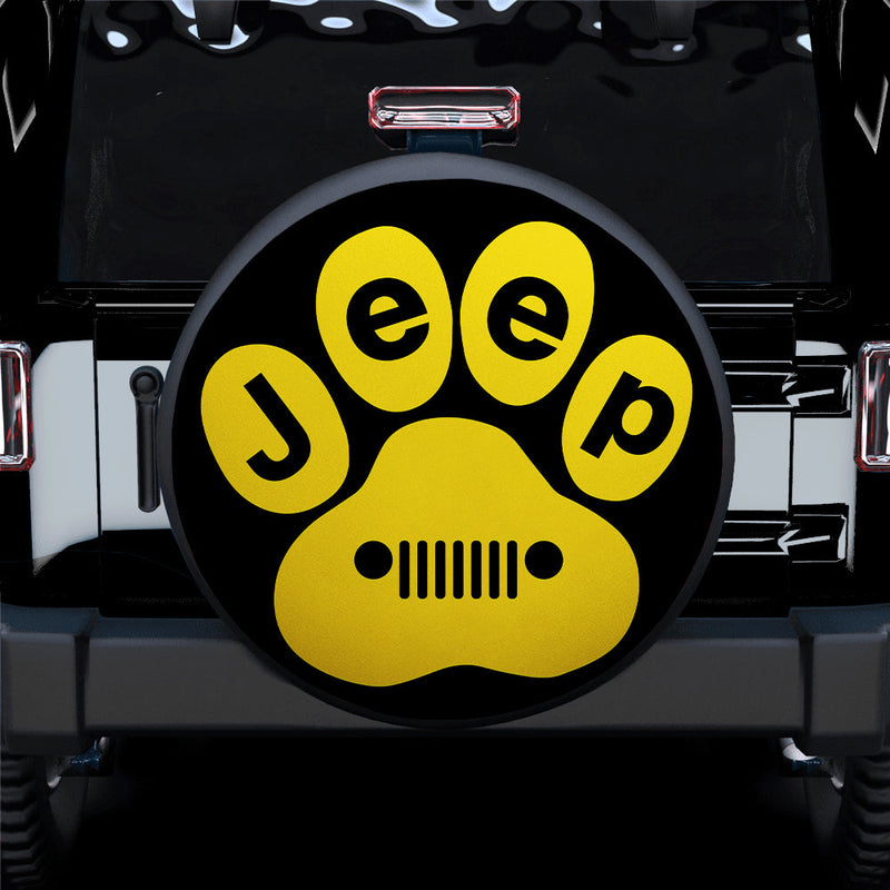 Yellow Jeep Paw Car Spare Tire Cover
